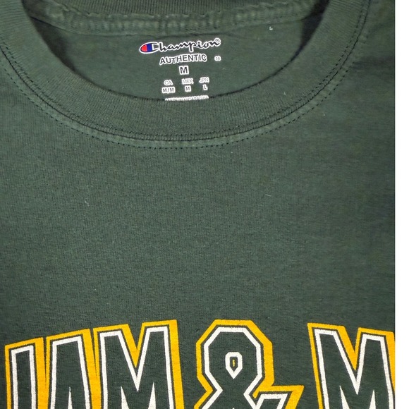 Champion William & Mary Athletic Department Tribe T-Shirt Mens Medium Green - Picture 2 of 5